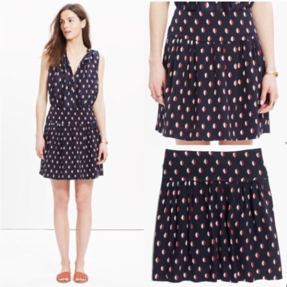 Madewell Dresses & Skirts - Madewell 100% Silk Skyline Skirt in Ikat Dot Women's Size 2